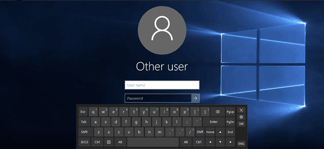 Клавиатура на экране входа в Windows